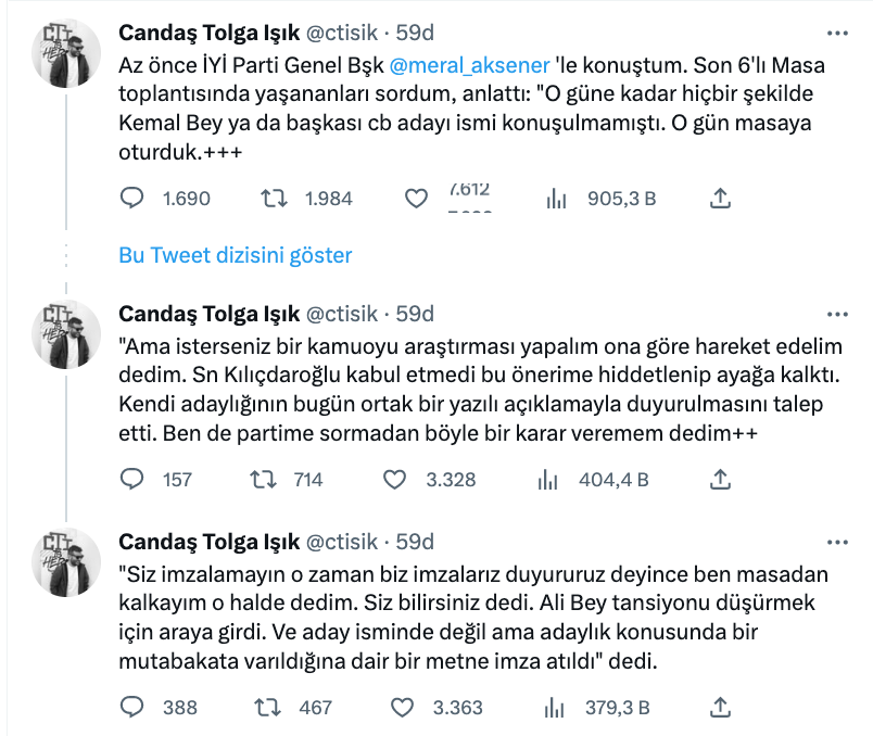 meral aksener tolga candas isik a kemal kilicdaroglu ile yasanilanlari anlatti